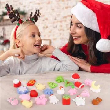 Satkago Christmas Mochi Squishy Toys, 30PCS Mini Squishies Stocking Stuffers Christmas Party Favors Goodie Bag Stuffers Gifts for Kids, Party Supplies for Encanto Cocomelon Birthday Kids Party Favors