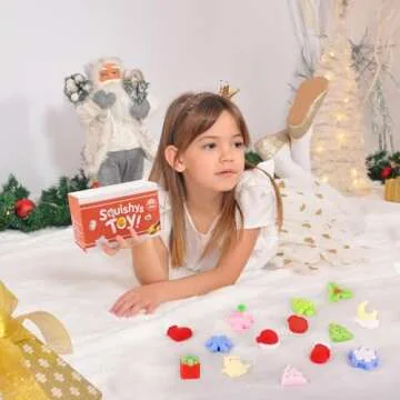 Satkago Christmas Mochi Squishy Toys, 30PCS Mini Squishies Stocking Stuffers Christmas Party Favors Goodie Bag Stuffers Gifts for Kids, Party Supplies for Encanto Cocomelon Birthday Kids Party Favors