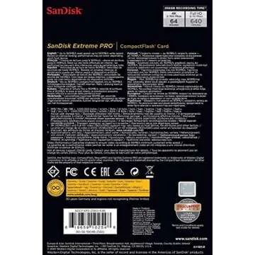 SanDisk 256GB Extreme PRO CompactFlash Memory Card UDMA 7 Speed Up To 160MB/s- SDCFXPS-256G-X46