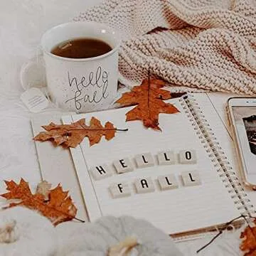 Sweet Water Decor Fall Coffee Mugs | Seasonal 16oz Ceramic Campfire Coffee Cup | Microwave & Dishwasher Safe Autumn Mug Great for Halloween, Pumpkin Spice Lattes & Thanksgiving (Hello Fall)