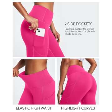 IUGA Fleece Lined Leggings with Pockets for Women Thermal Leggings for Women High Waisted Yoga Pants Winter Workout Leggings