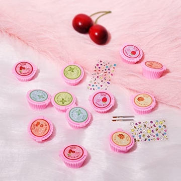 Mini Cupcake Lip Balm Set for Girls - 12 Assorted Fruity Flavors