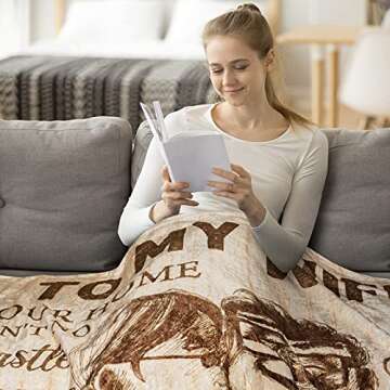 CENSIHER Gift for Wife from Husband to My Wife Blanket Wedding Anniversary Romantic Gifts for Wife B...