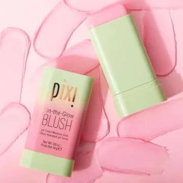 Pixi On-the-Glow Blush - CheekTone, pH Reactive Hydrating Tinted Moisture Blush Stick with Ginseng, Aloe Vera & Fruit Extracts, For Cheeks & Lips, 19g / 0.6oz, Paraben-Free