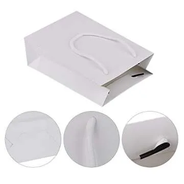 driew Kraft Paper Bags - Eco-Friendly Gift Bags Pack of 50 White