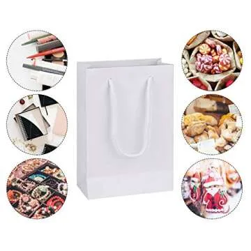 driew Kraft Paper Bags - Eco-Friendly Gift Bags Pack of 50 White