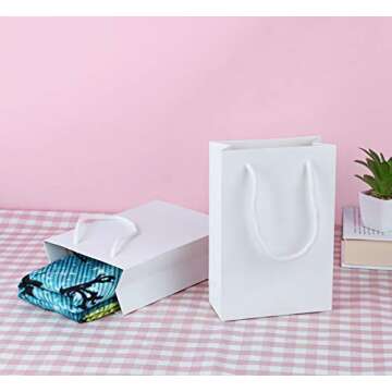 driew Kraft Paper Bags - Eco-Friendly Gift Bags Pack of 50 White