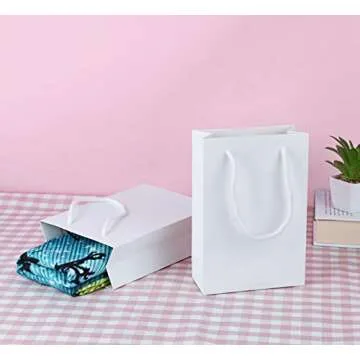 driew Kraft Paper Bags - Eco-Friendly Gift Bags Pack of 50 White