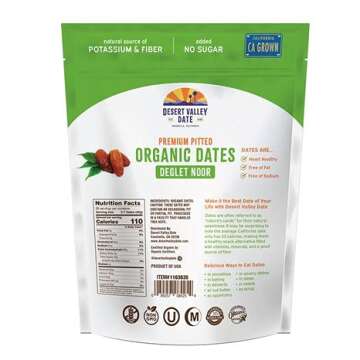 Delight in ORGANIC Deglet Noor Premium Pitted Dates - Nature's Perfect Snack!