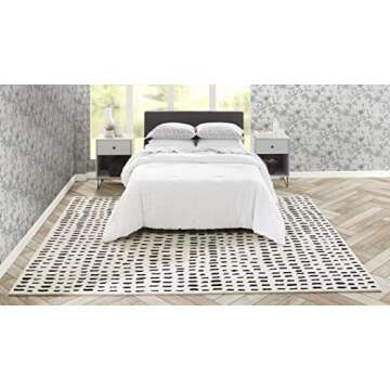 Novogratz by Momeni Delmar Boho Dots Hand Tufted Wool Area Rug, 3'6" X 5'6", Ivory