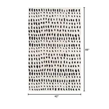 Novogratz by Momeni Delmar Boho Dots Hand Tufted Wool Area Rug, 3'6" X 5'6", Ivory