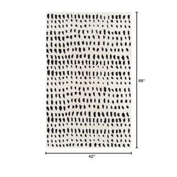 Novogratz by Momeni Delmar Boho Dots Hand Tufted Wool Area Rug, 3'6" X 5'6", Ivory