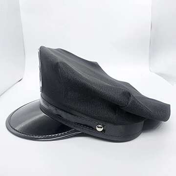 GUDVES Adults Police Officer Cosplay Captain Hat - Stage Performance, Military, Halloween Party Accessory