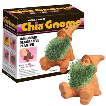 Chia Pet Gnome with Seed Pack, Decorative Pottery Planter for All Ages