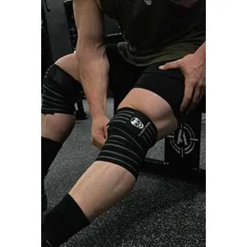 Gymreapers Knee Wraps (Pair) With Strap for Squats, Weightlifting, Powerlifting, Leg Press, and Cross Training - Flexible 72 inch Knee Wraps for Squatting - For Men & Women (Gray)