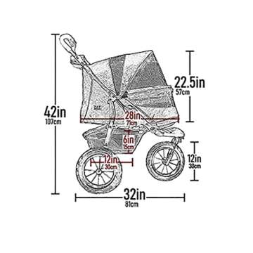 Pet Gear No-Zip Jogger Stroller for Cats/Dogs - Easy Entry and Travel