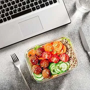 M MCIRCO 24-Piece Glass Food Storage Containers with Upgraded Snap Locking Lids,Glass Meal Prep Containers Set - Airtight Lunch Containers, Microwave, Oven, Freezer and Dishwasher,White