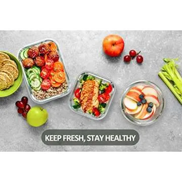 M MCIRCO 24-Piece Glass Food Storage Containers with Upgraded Snap Locking Lids,Glass Meal Prep Containers Set - Airtight Lunch Containers, Microwave, Oven, Freezer and Dishwasher,White