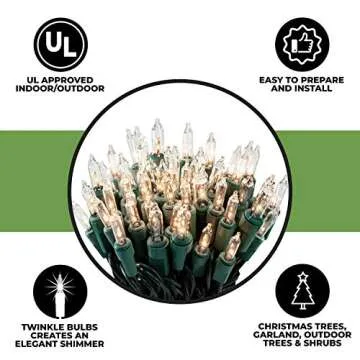 612 Vermont 100 Clear Twinkle Lights for Festive Decor