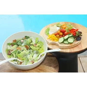 11.5" Salad Bowl Set with Bamboo Lid - Stylish & Eco-Friendly