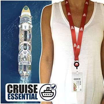 Cruise On Cruise Lanyard for Ship Cards - 2 Pack with ID Holder, Key Card Lanyard for Cruise Ship Ca...