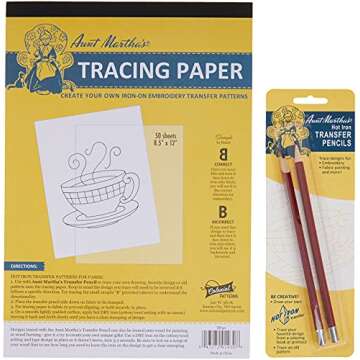 Aunt Martha's Create Your Own Iron-On Pattern Kit - 50 Sheets & 2 Pencils
