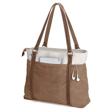 Versatile Women's Work Bag with Laptop Compartment & Zipper Pockets