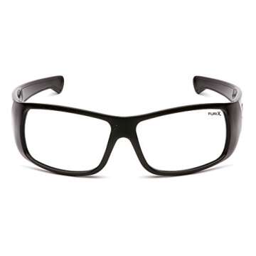Pyramex Safety Furix Safety Glasses, Black Frame/Clear Anti-Fog, one size