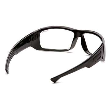 Pyramex Safety Furix Safety Glasses, Black Frame/Clear Anti-Fog, one size