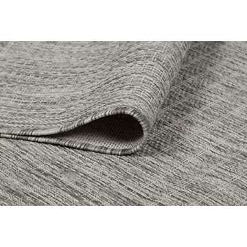 Adiva Rugs Outdoor Indoor Area Rug, Weather Resistant, Easy to Clean, Stain Resistant Floor Mat for Dining Room, Backyard, Deck, Patio (Silver Weiss, 2'6" x 7')