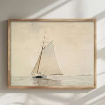 Sailing off Gloucester Print - Vintage Ocean Art