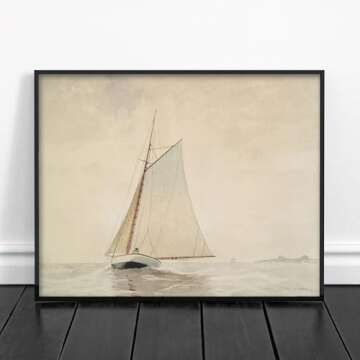 Sailing off Gloucester Print - Vintage Ocean Art