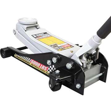 Torin T83505W BlackJack Hydraulic Low Profile Steel Racing Floor Jack with Quick Lift Pump
