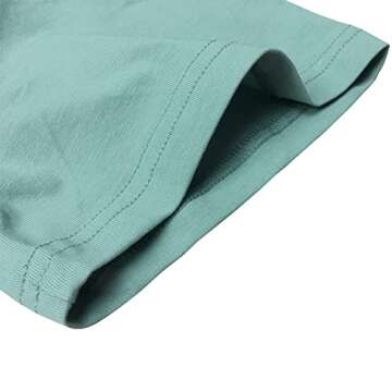 YITAN Women Casual Graphic Tees Round Neck T-Shirts Light Green Large