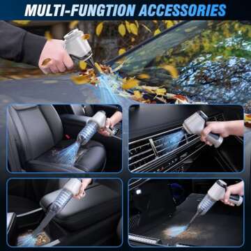 IHE Handheld Car Vacuum Cleaner, 15000Pa Vacuum Cleaner and Air Duster, 120W High Power Wet and Dry Handheld Car Vacuum Cleaner with Multi-Nozzles for Car, Pet, Office, Home Cleaning