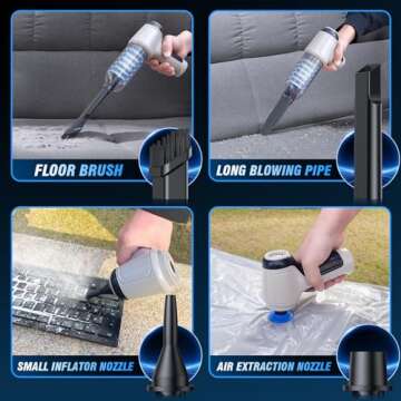 IHE Handheld Car Vacuum Cleaner, 15000Pa Vacuum Cleaner and Air Duster, 120W High Power Wet and Dry Handheld Car Vacuum Cleaner with Multi-Nozzles for Car, Pet, Office, Home Cleaning