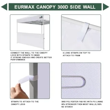 Eurmax SunWall for 10x10 Canopies - UV Protection & Versatile