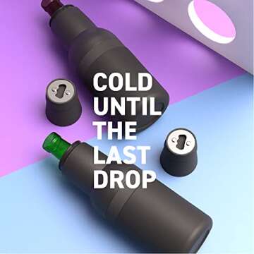 Asobu Frosty Beer Holder 2 Go Vacuum Insulated Double Walled Stainless Steel Beer Can and Bottle Cooler with Beer Opener Eco Friendly and Bpa Free (Black)