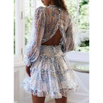 Happy Sailed Deep V Neck Long Sleeve Dress for Weddings