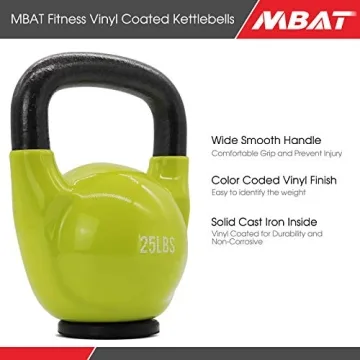 MBAT Vinyl Coated Kettlebells Durable Fitness Weights