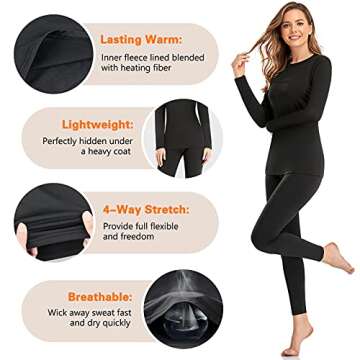 SIMIYA Women's Fleece Lined Thermal Underwear Set