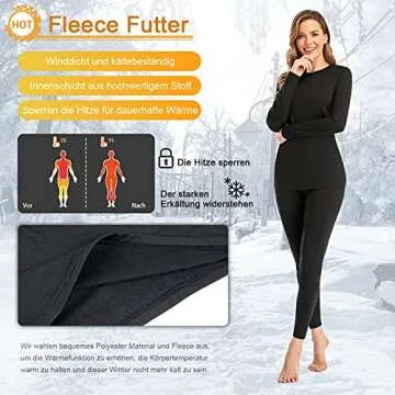 SIMIYA Women's Fleece Lined Thermal Underwear Set