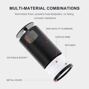 Ketom 4-Light Track Lighting Fixtures Ceiling, GU10 Black Led Ceiling Spotlight, Modern Track Light Kit for Kitchen Bedroom Living Room