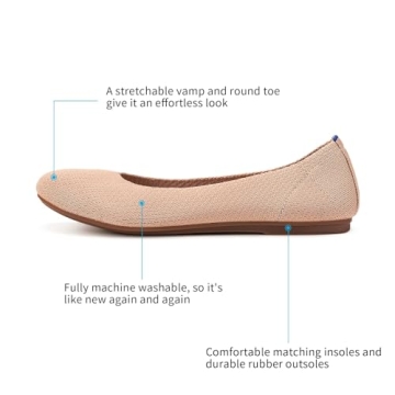 Frank Mully Women’s Ballet Flat Shoes Knit Dress Shoes Round Toe Slip On Ballerina Walking Flats Shoes for Woman Low Wedge Comfort Soft