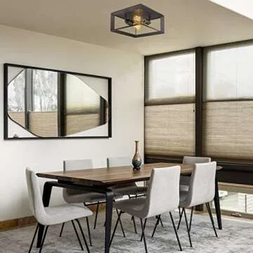 Emliviar 2-Light Ceiling Light, 12" Flush Mount Ceiling Lighting Fixture, Oil Rubbed Bronze Finish, 3040-2 ORB