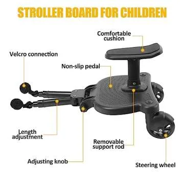 2025 Universal Stroller Board with Removable Seat - 2in1