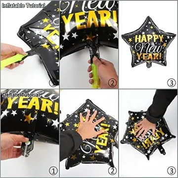 New Years Eve Party Supplies 2025 Happy New Year Decorations Kit for 2025 Happy New Year Decorations Adults Kids Party Decor