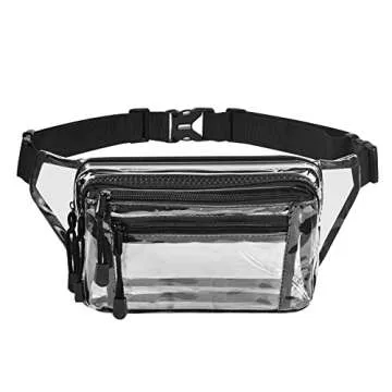 Clear Bag Stadium Approved Large Clear Fanny Pack for Women for Work,Multi-purpose Waist Bag for Tra...