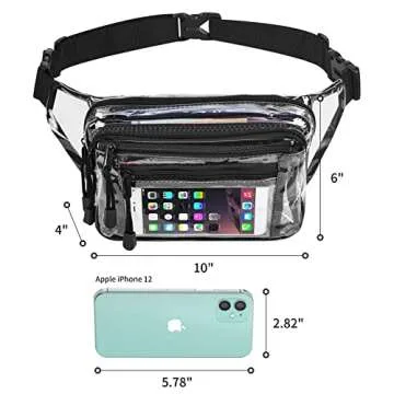 Clear Bag Stadium Approved Large Clear Fanny Pack for Women for Work,Multi-purpose Waist Bag for Travel & Sporting Event