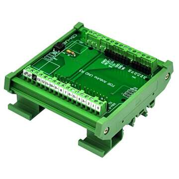 Electronics-Salon DIN Rail Mount Screw Terminal Block Adapter Module, for Arduino UNO R3.